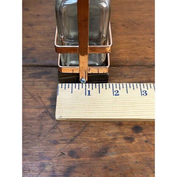 Vintage-esque Copper & Wood Spice Rack Urban Gourmet 10 Glass Jars - Picture 10 of 11